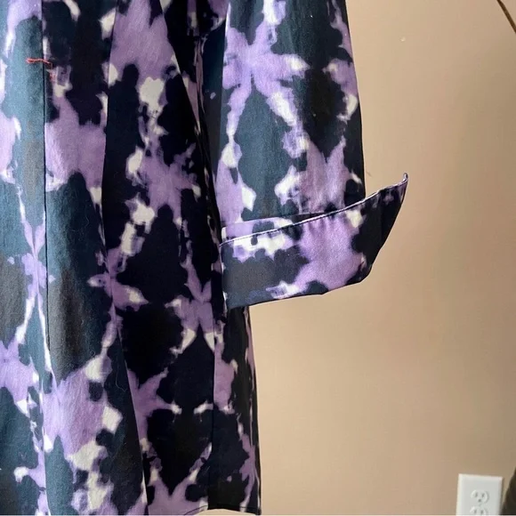 LAFAYETTE 148 NY | Purple Tie Dye Button Down Top Sz 4 - Picture 6 of 11